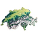Die Schweiz in 3D, farbig, gerahmt, 1:1‘000‘000