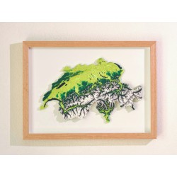 Switzerland in 3D and color, framed, 1:1‘000‘000
