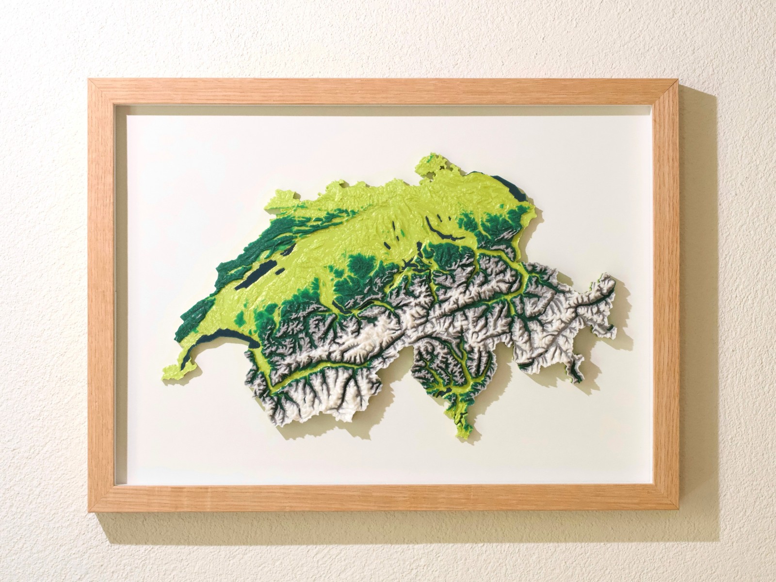 Die Schweiz in 3D, farbig, gerahmt, 1:1‘000‘000